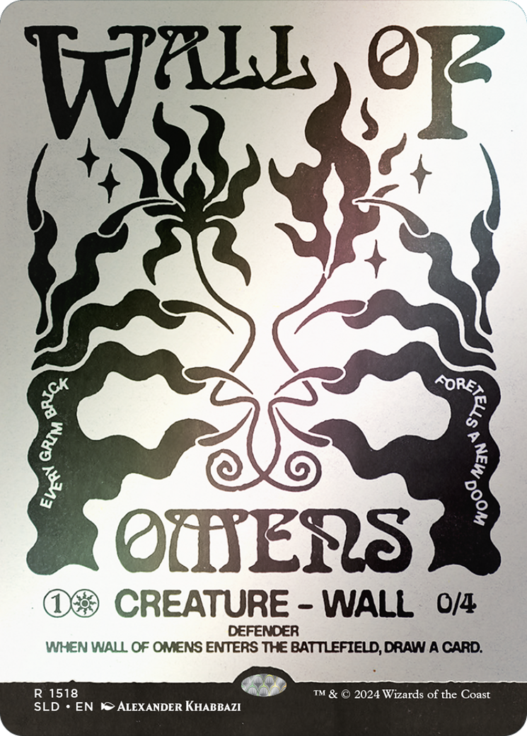 Image of Wall of Omens (Rainbow Foil) (SLD-1518★) - Secret Lair Drop: (Showcase) (Borderless) Foil