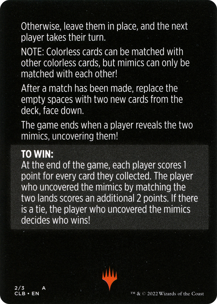 Image of Mimic Match // Mimic Match (cont'd) (MCLB-002) - Commander Legends: Battle for Baldur's Gate Minigames Foil