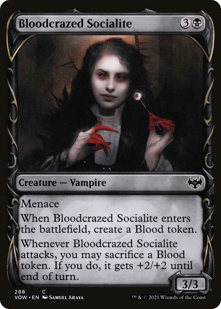 Image of Bloodcrazed Socialite (Showcase) (VOW-288) - Innistrad: Crimson Vow: (Showcase)