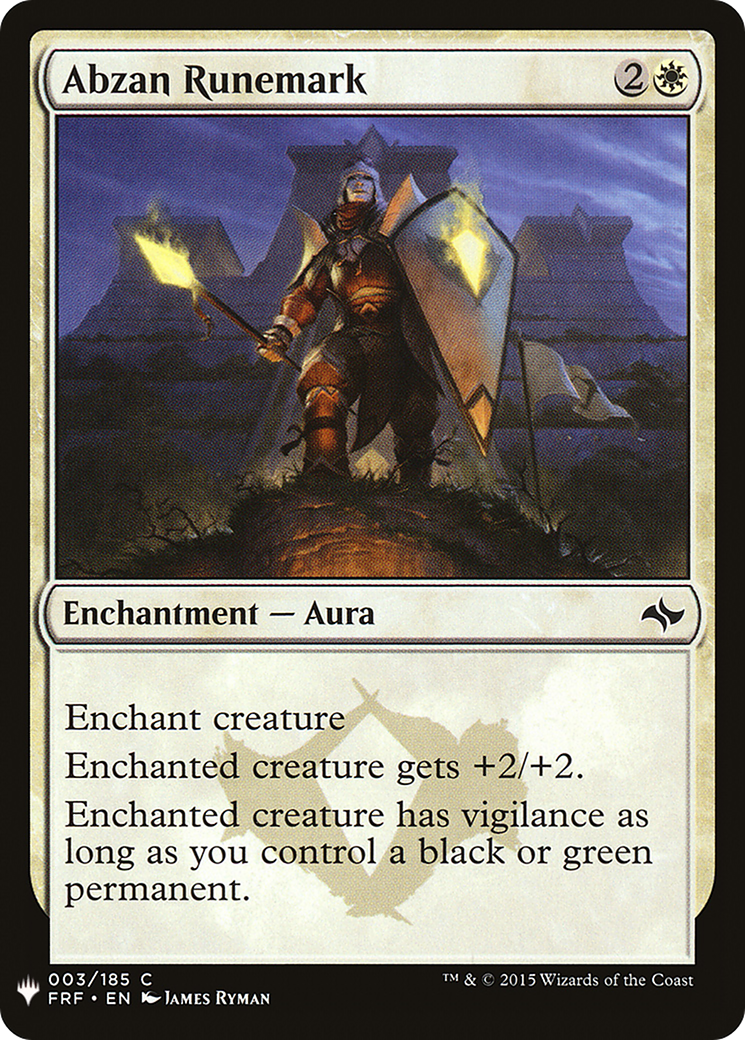 Image of Abzan Runemark (LIST-FRF-3) - The List