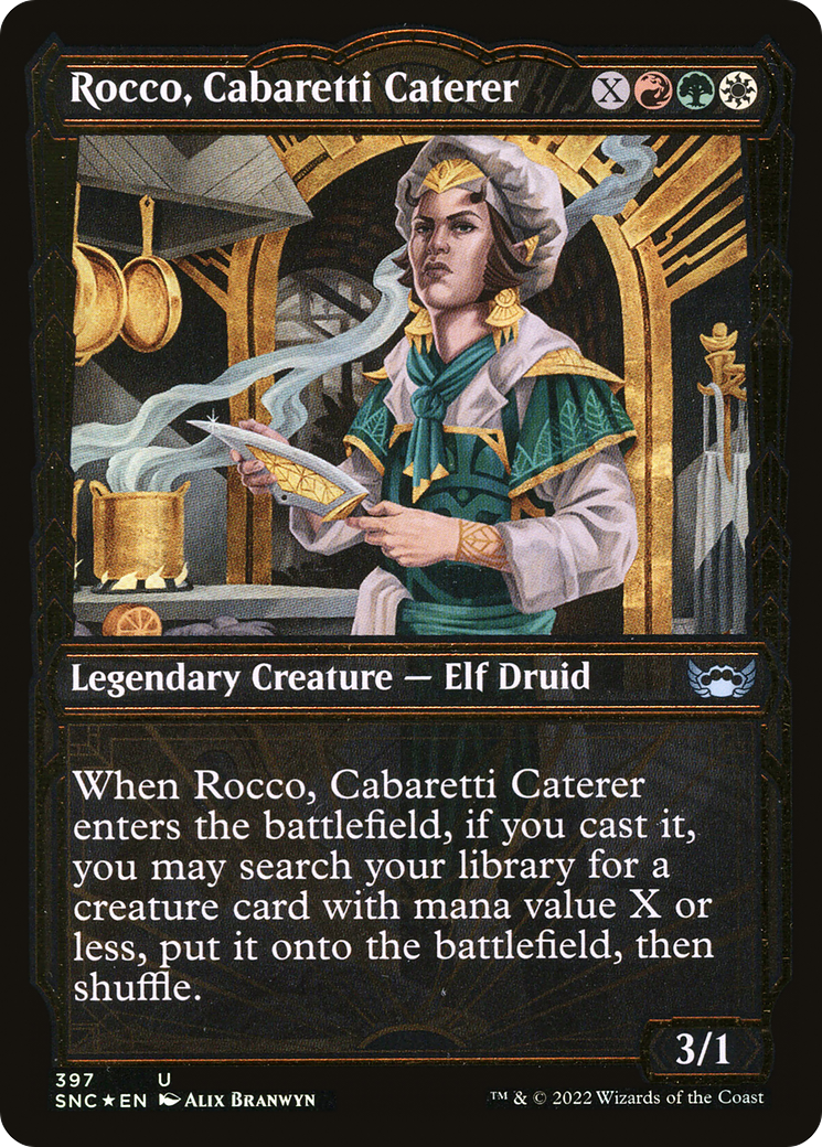 Image of Rocco, Cabaretti Caterer (Gilded Foil) (SNC-397) - Streets of New Capenna: (Showcase) Foil