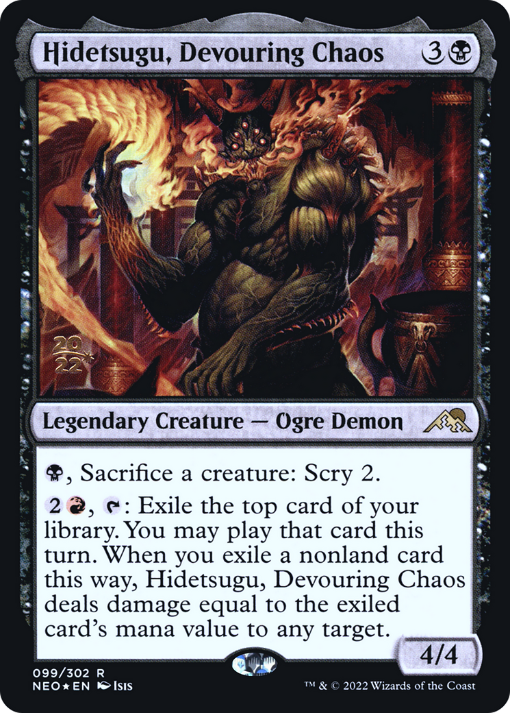 Image of Hidetsugu, Devouring Chaos (PRE-099) - Kamigawa: Neon Dynasty Promos Foil
