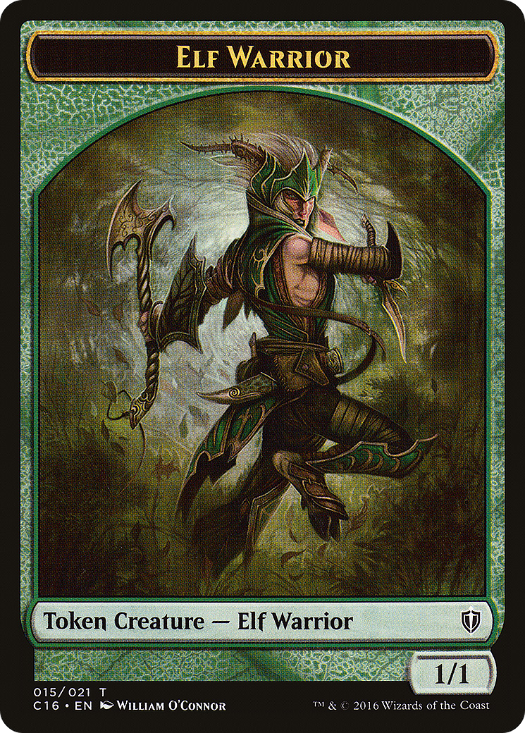 Image of Elf Warrior // Zombie Double-Sided Token (C16-015) - Commander 2016 Tokens