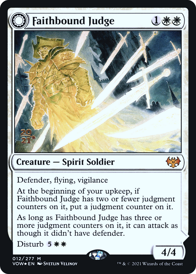 Image of Faithbound Judge (PRE-012) - Innistrad: Crimson Vow Promos: (Double Faced Transform) Foil