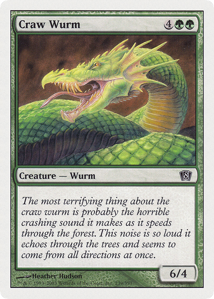 Image of Craw Wurm (8ED-239) - 8th Edition Foil