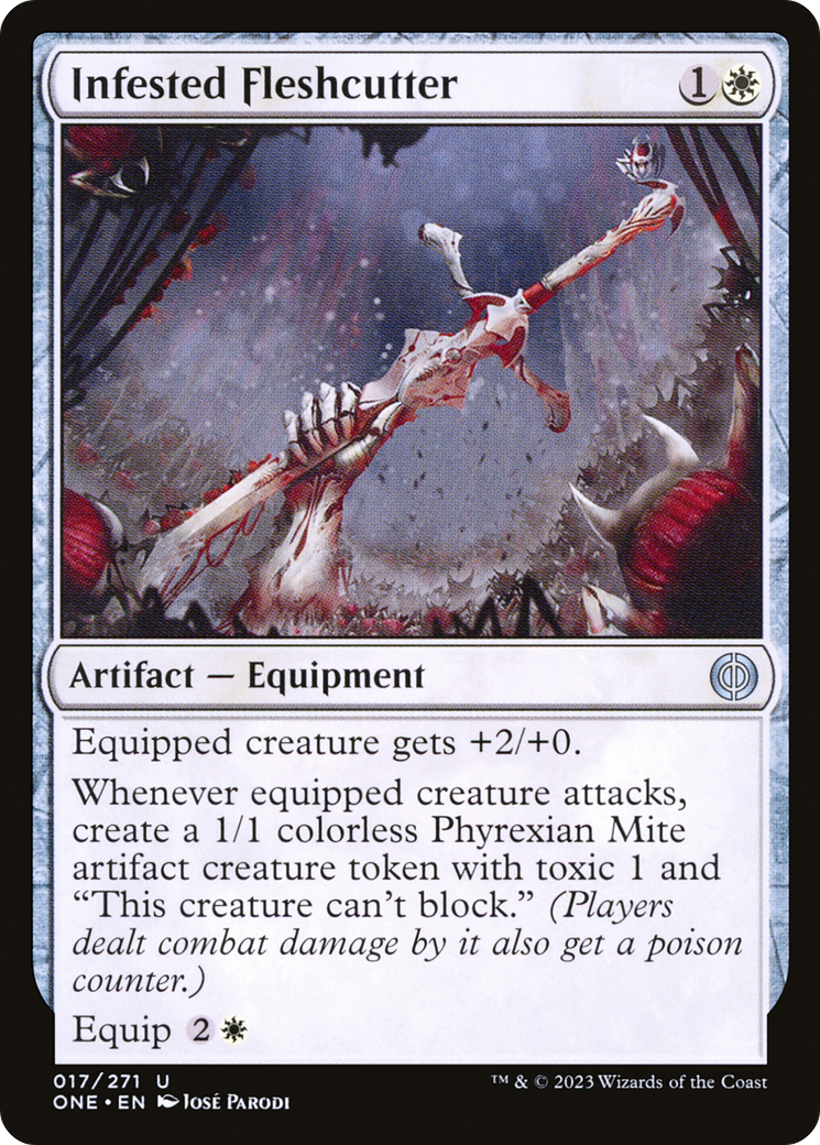 Image of Infested Fleshcutter (ONE-017) - Phyrexia: All Will Be One Foil