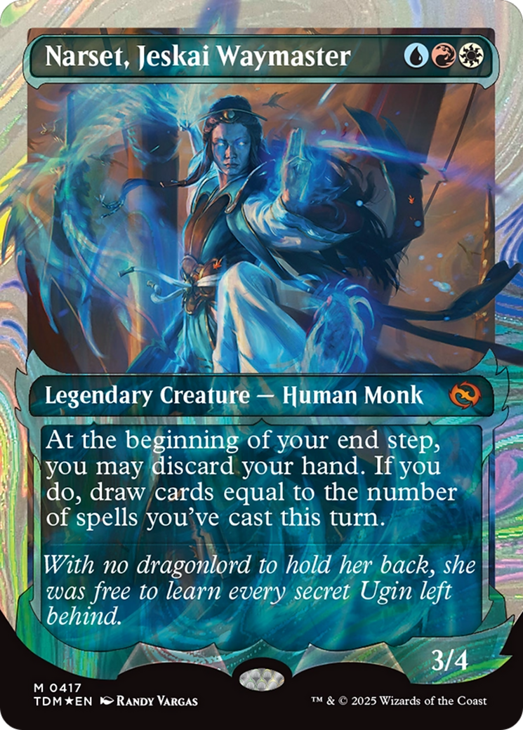 Image of Narset, Jeskai Waymaster (Showcase) (Halo Foil) (TDM-417) - Tarkir: Dragonstorm: (Showcase) Foil