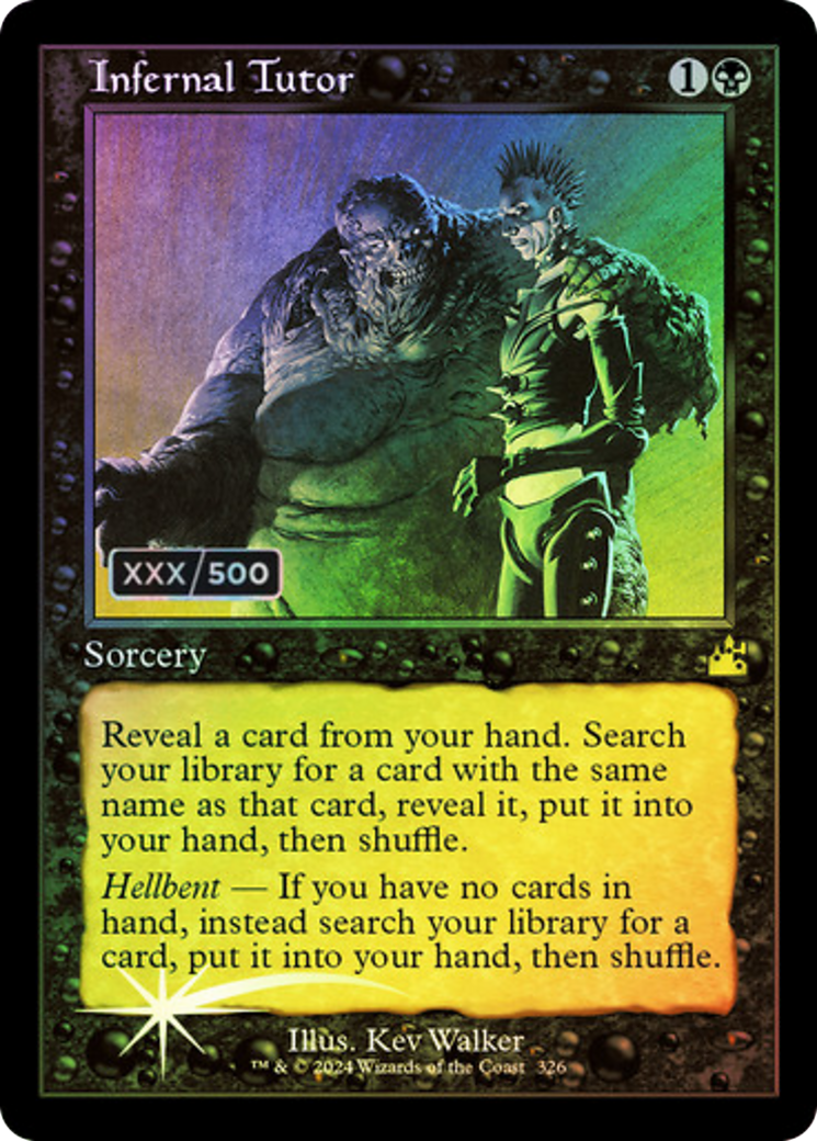 Image of Infernal Tutor (Retro Frame) (Serial Numbered) (RVR-326) - Ravnica Remastered Foil