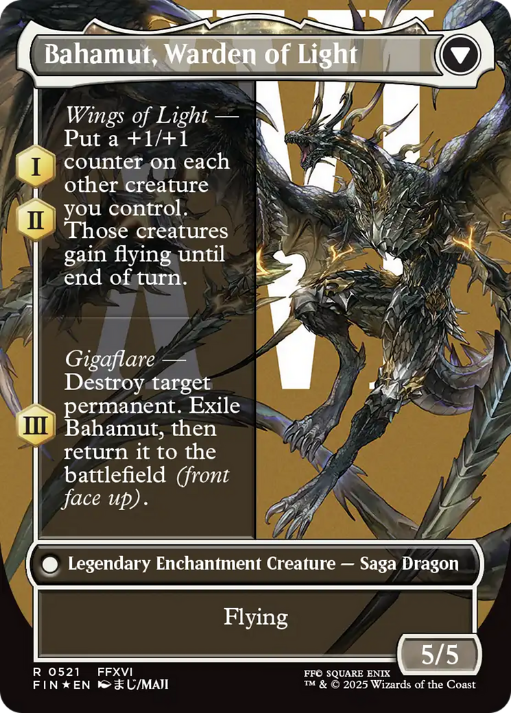 Image of Dion, Bahamut's Dominant (Borderless) (Surge Foil) (FIN-521) - FINAL FANTASY: (enchantment) (Borderless) Foil