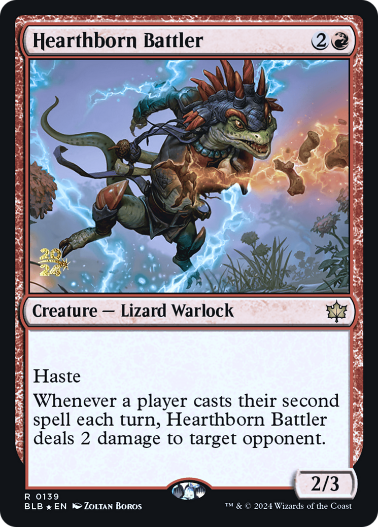Image of Hearthborn Battler (PRE-139) - Bloomburrow Promos Foil