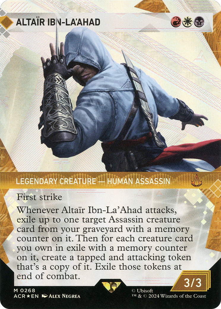 Image of Altair Ibn-La'Ahad (Showcase) (Textured Foil) (ACR-268) - Assassin's Creed: (Showcase) (Borderless) Foil
