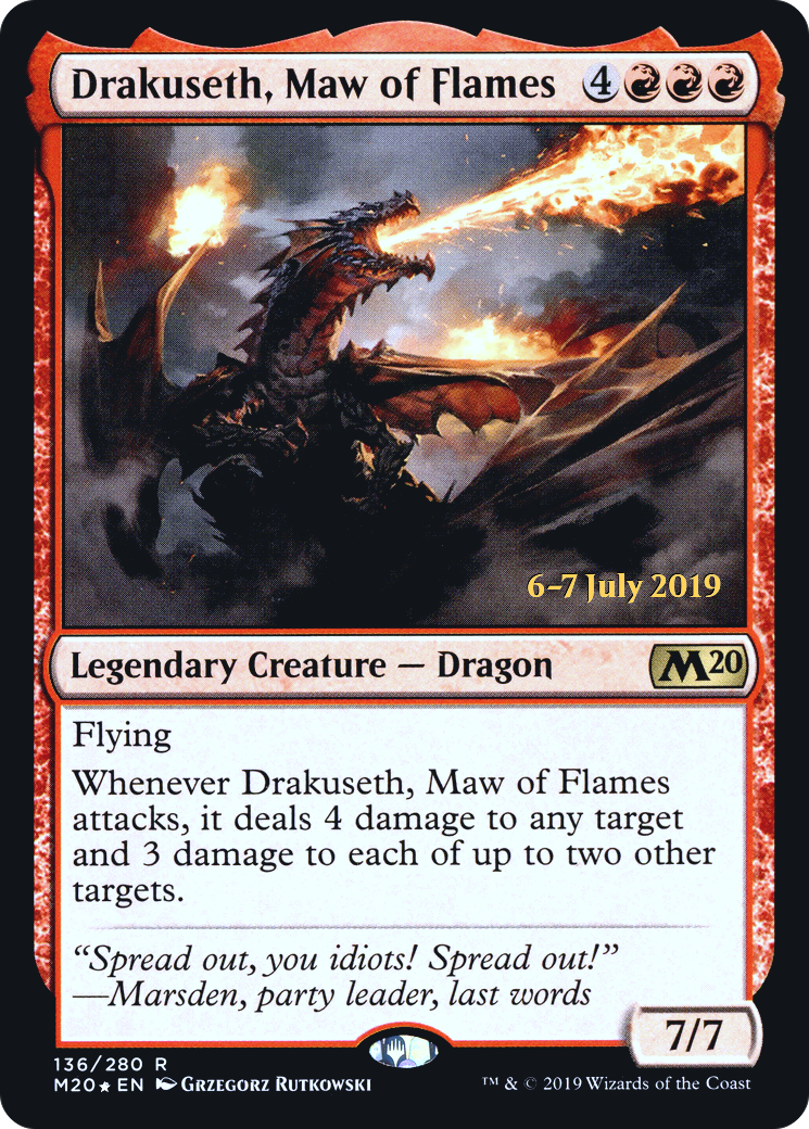 Image of Drakuseth, Maw of Flames (PRE-136S) - Core Set 2020 Promos Foil