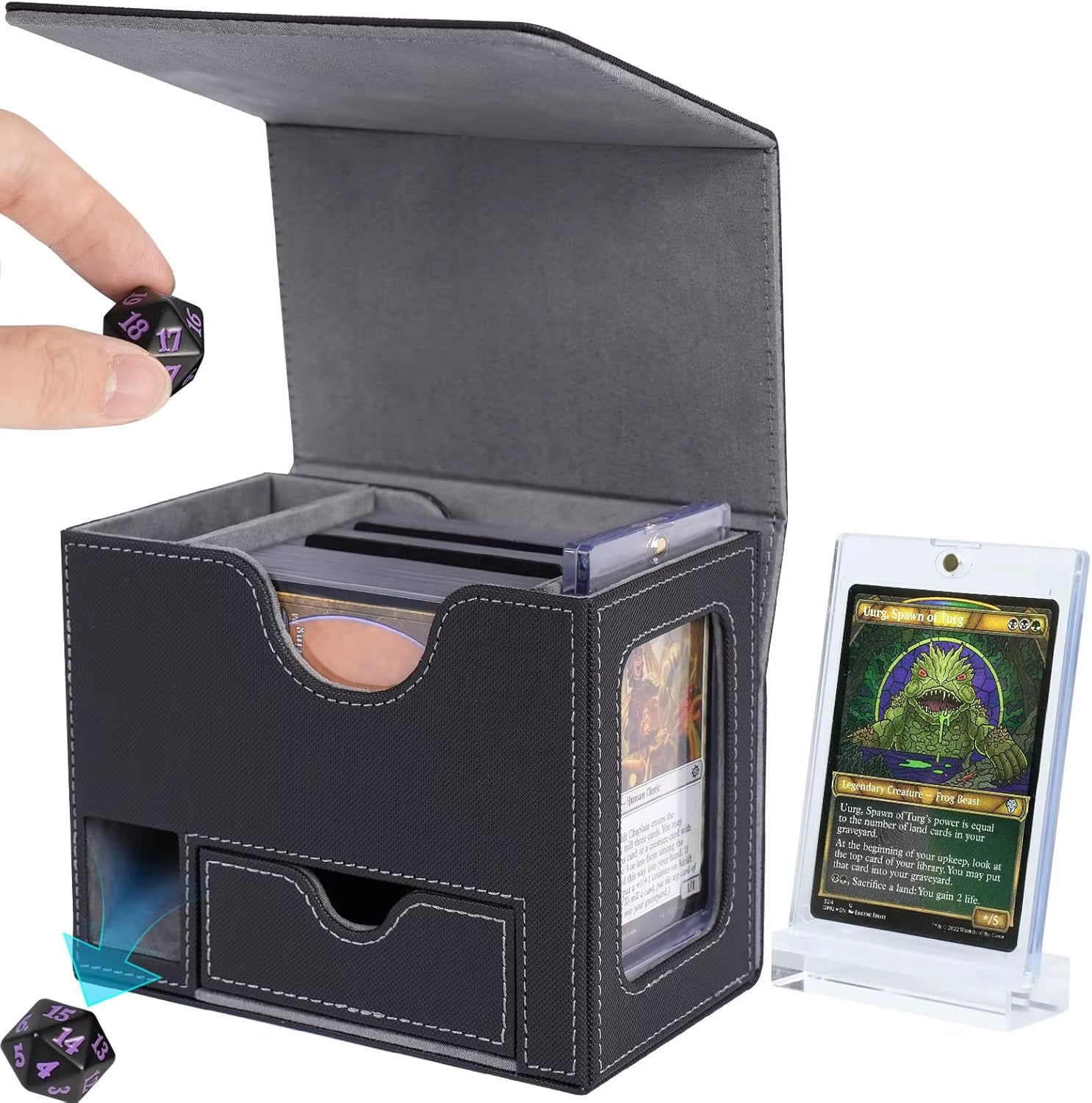 Image of Deck Box W/ Magnetic Card Holder and dice tray