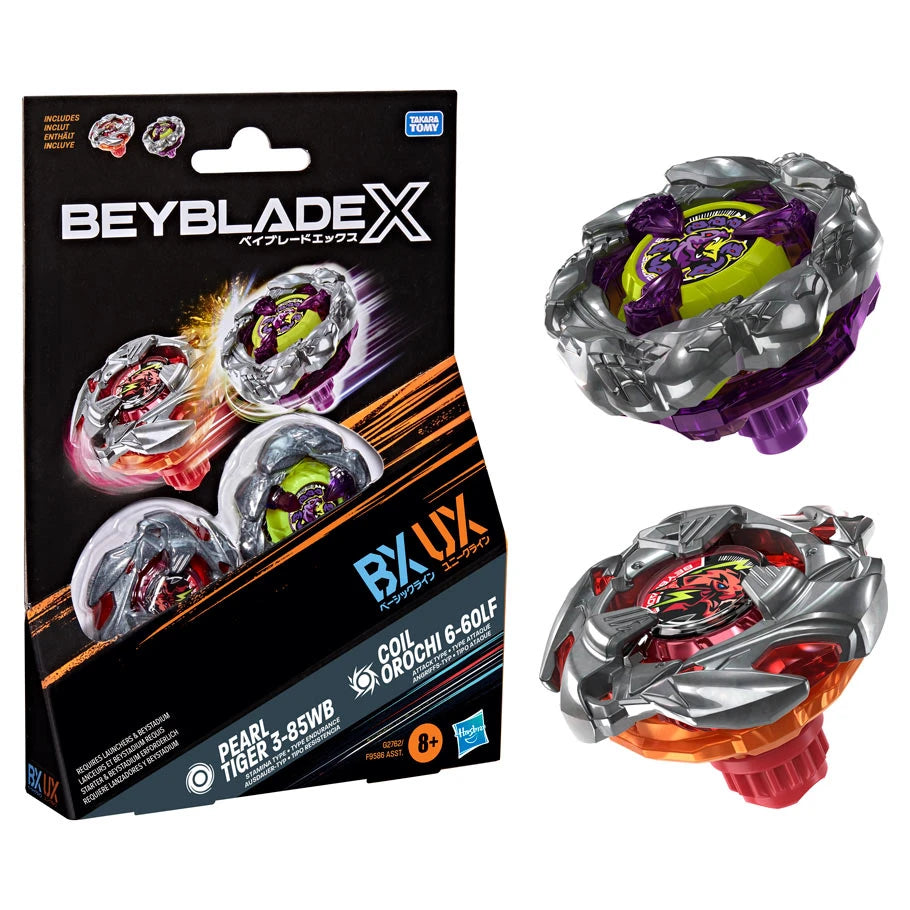 Image of Pre order Beyblade X Coil Orochi 6 LF & Pearl Tiger Dual Pack Set