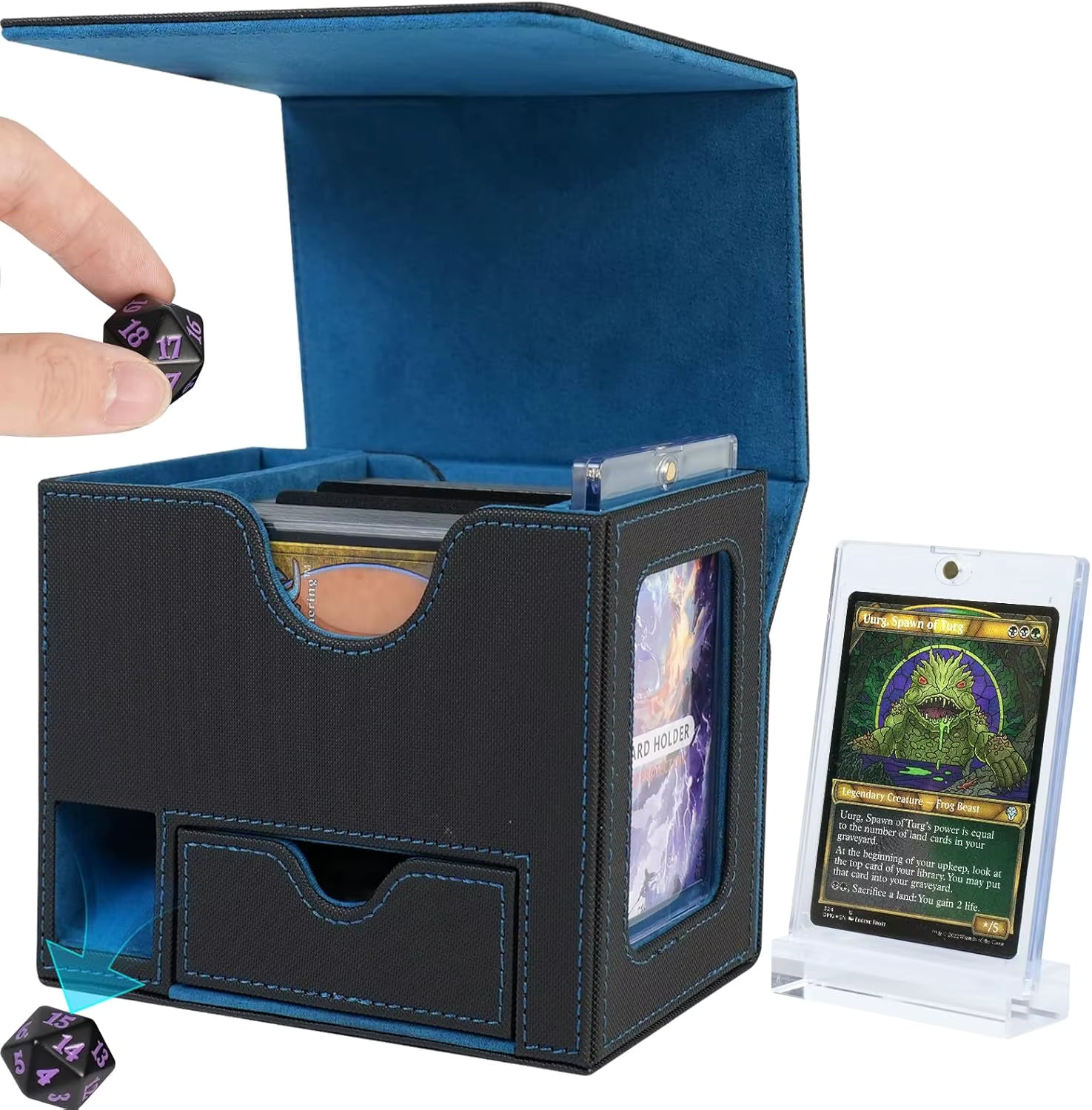 Image of Deck Box W/ Magnetic Card Holder and dice tray