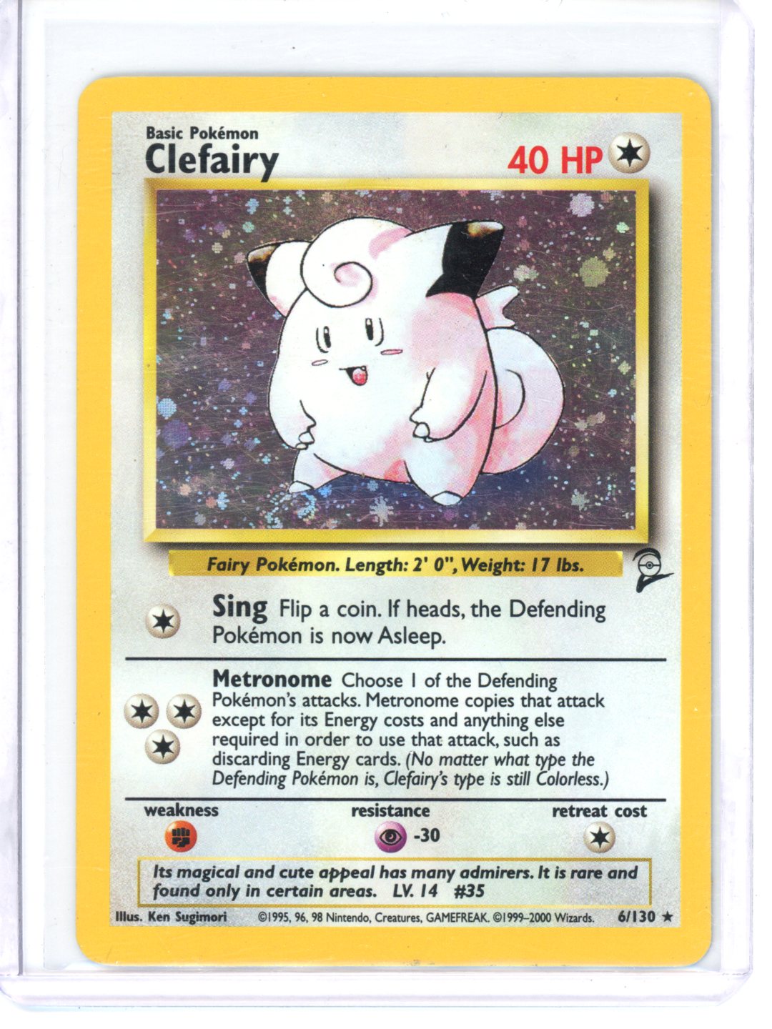 Pokemon Clefairy Base Set 2 Holo #6/130 LP (2)