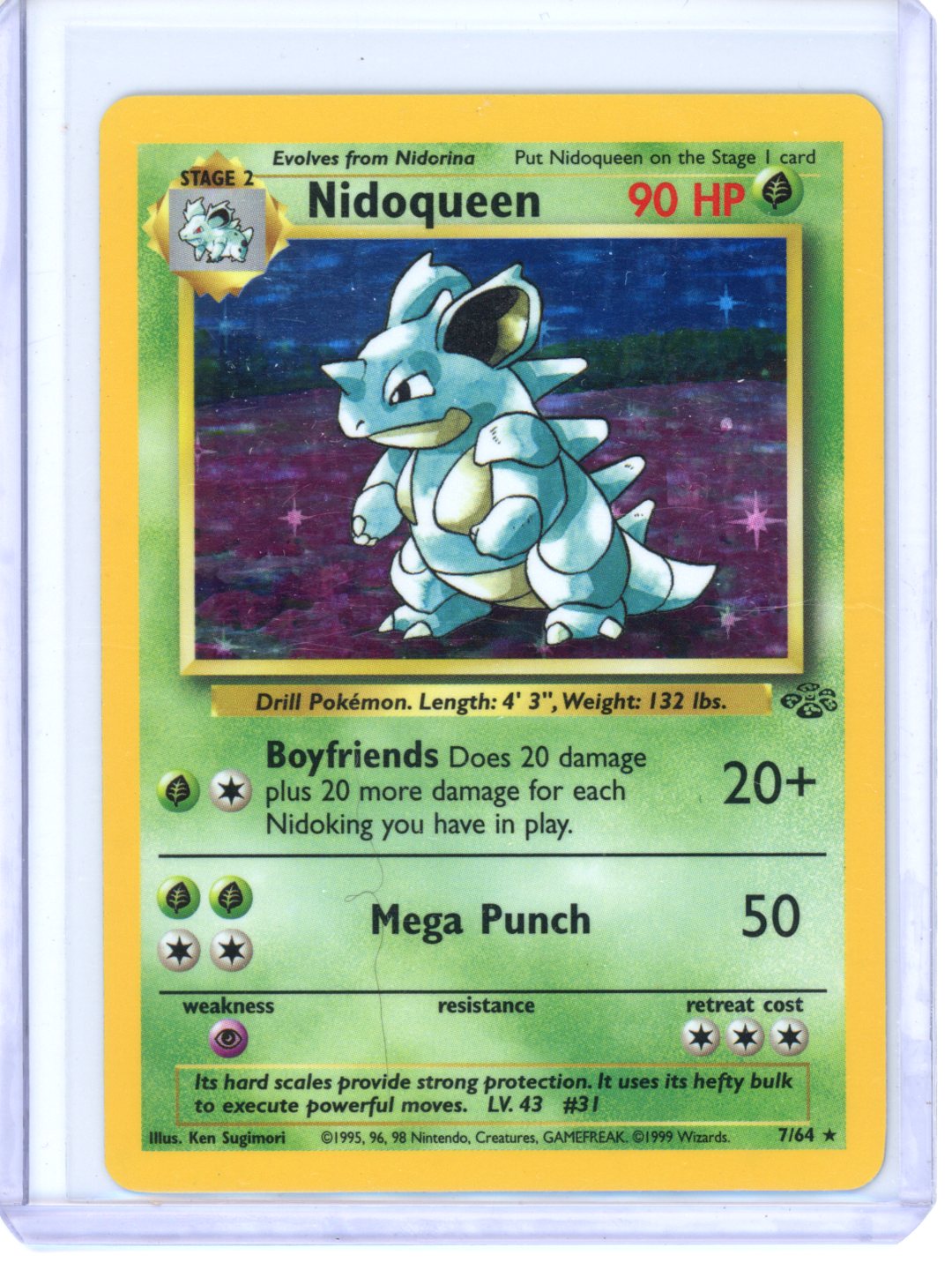 Pokemon Nidoqueen Jungle Holo #7/64 LP/NM