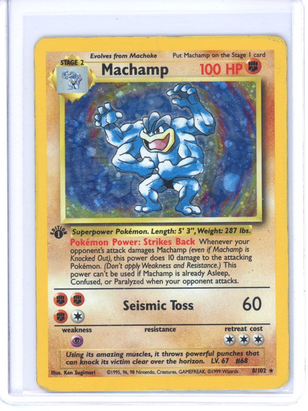 Pokemon Machamp First Edition Base Set Holo #8/102 HP (2)