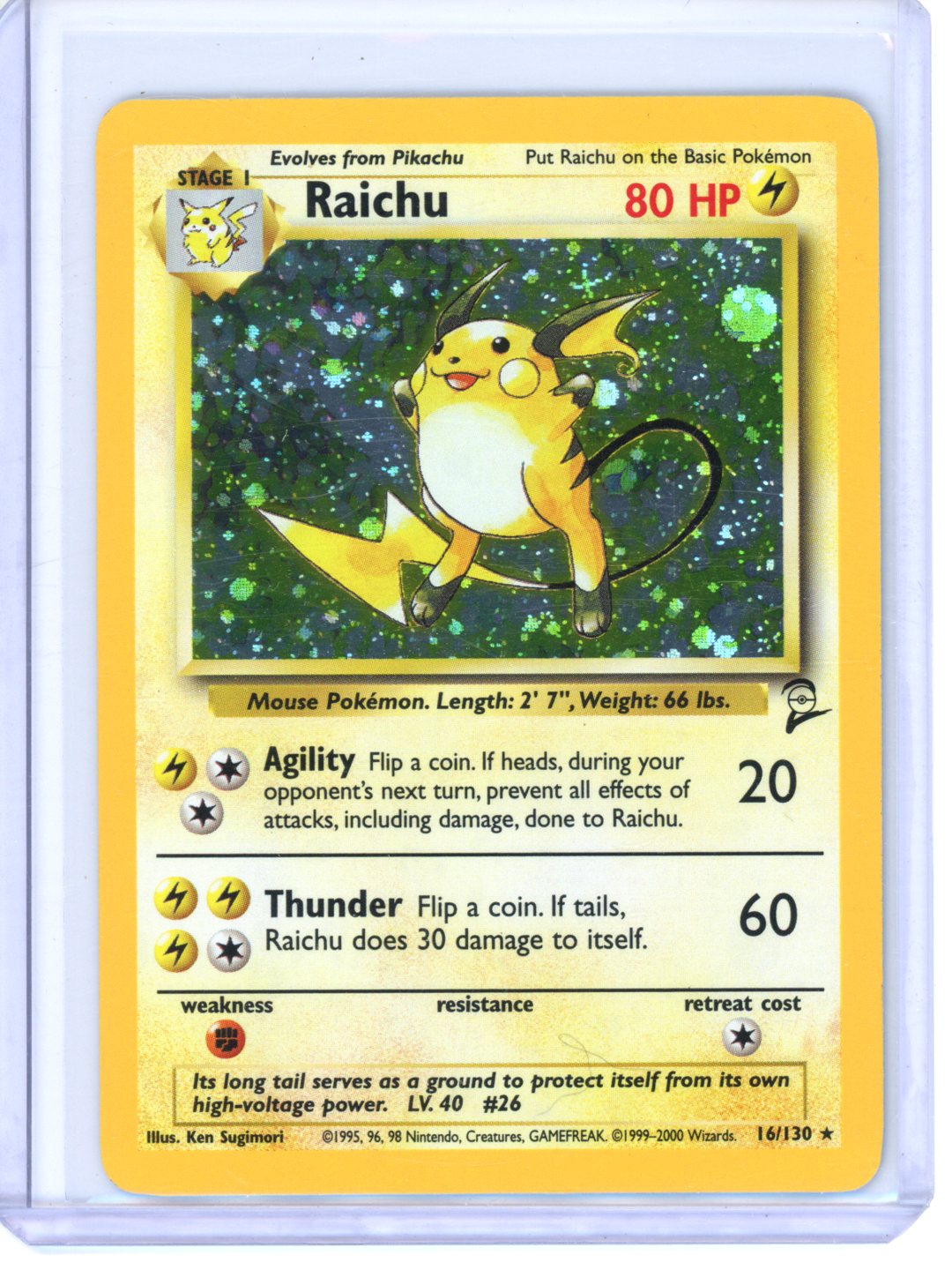 Pokemon Raichu Base Set 2 #16/130 LP