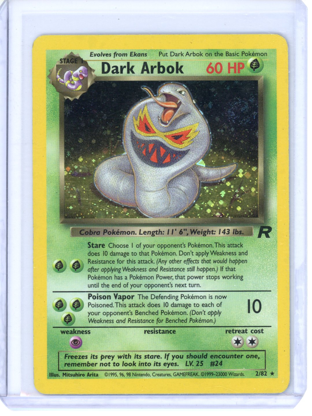 Pokemon Dark Arbok Holo Team Rocket #2/82 MP