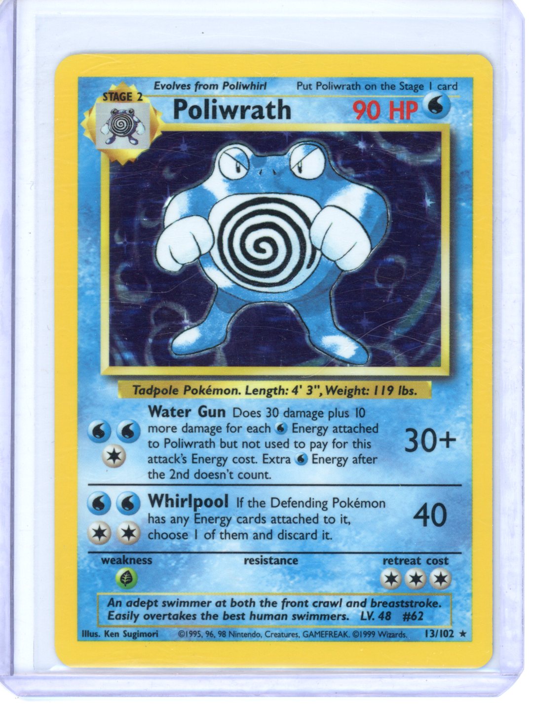 Pokemon Poliwrath Base Set #013/102 Holo  LP