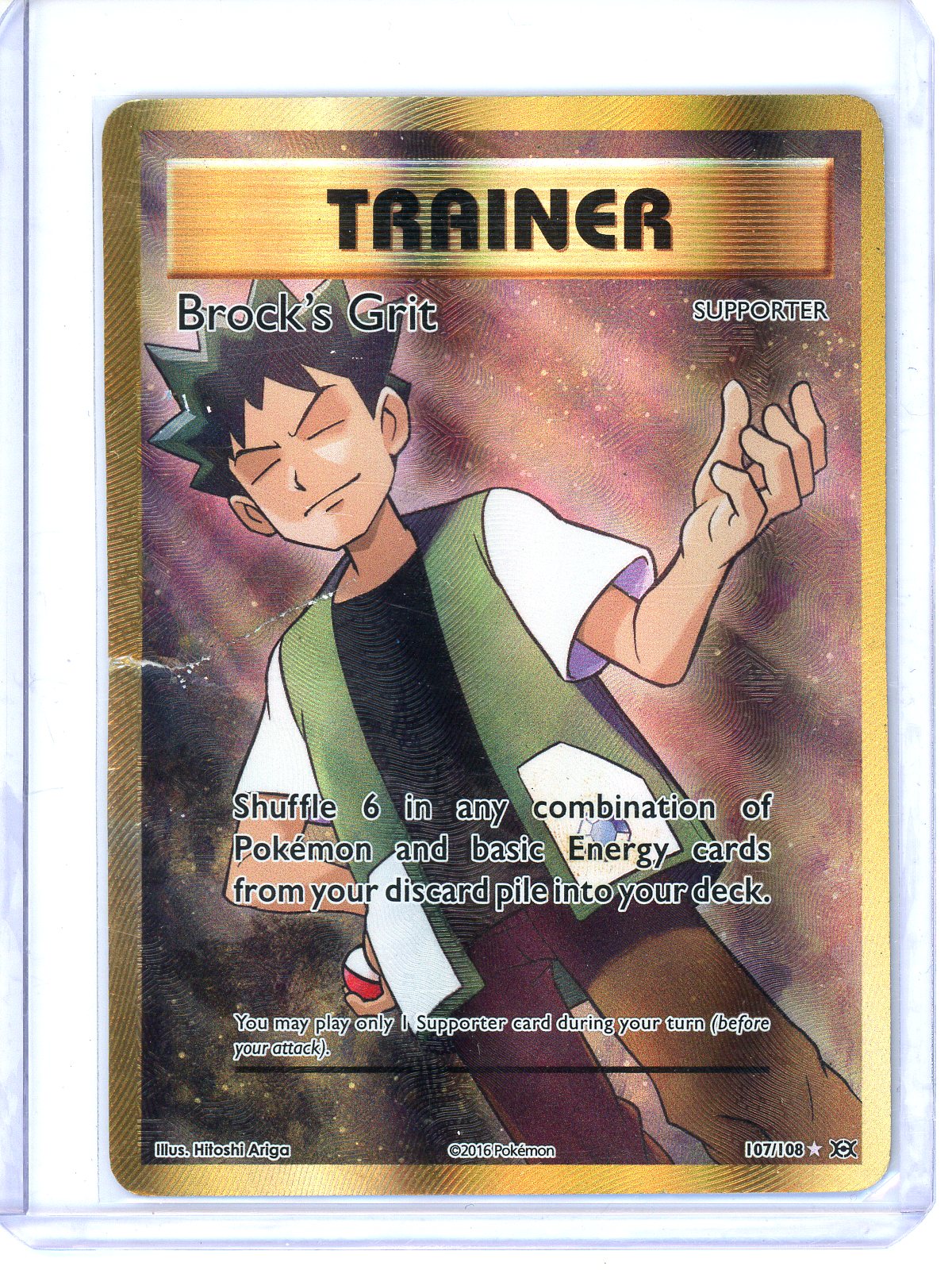 Damaged - Brock's Grit (Full Art) - XY - Evolutions (EVO)