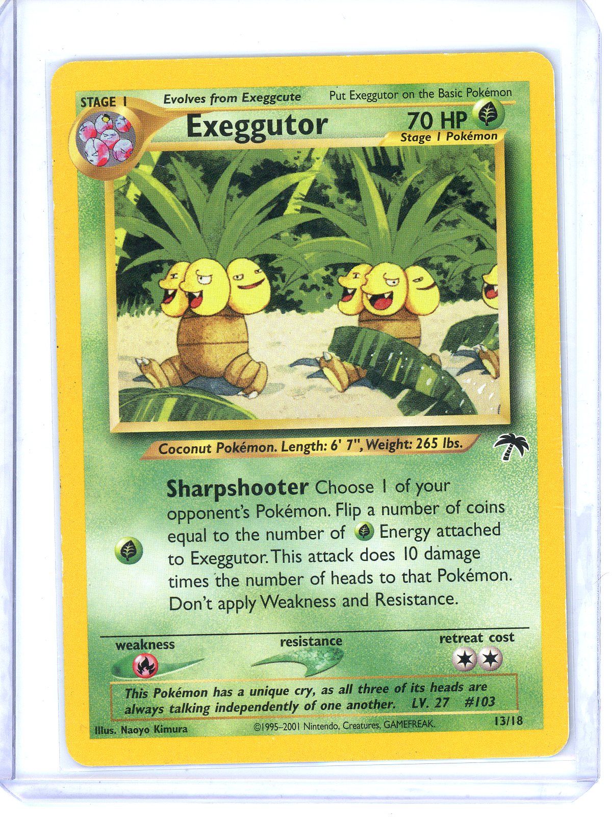 Exeggutor - Southern Islands (SI) - Normal, Not 1st Edition, Moderately Played - 13/18