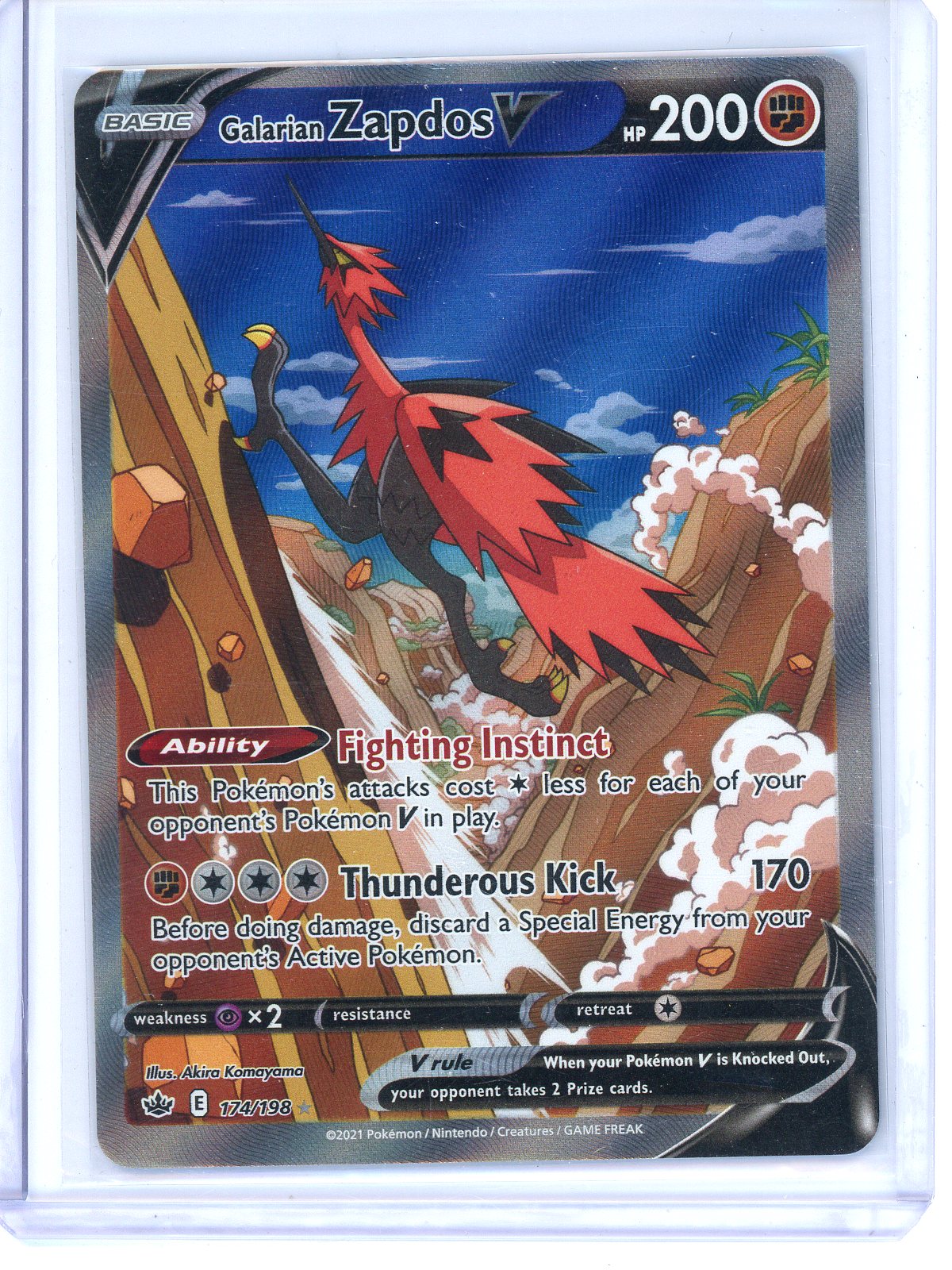 * Galarian Zapdos V (Alternate Full Art) - SWSH06: Chilling Reign (SWSH06) - 174/198
