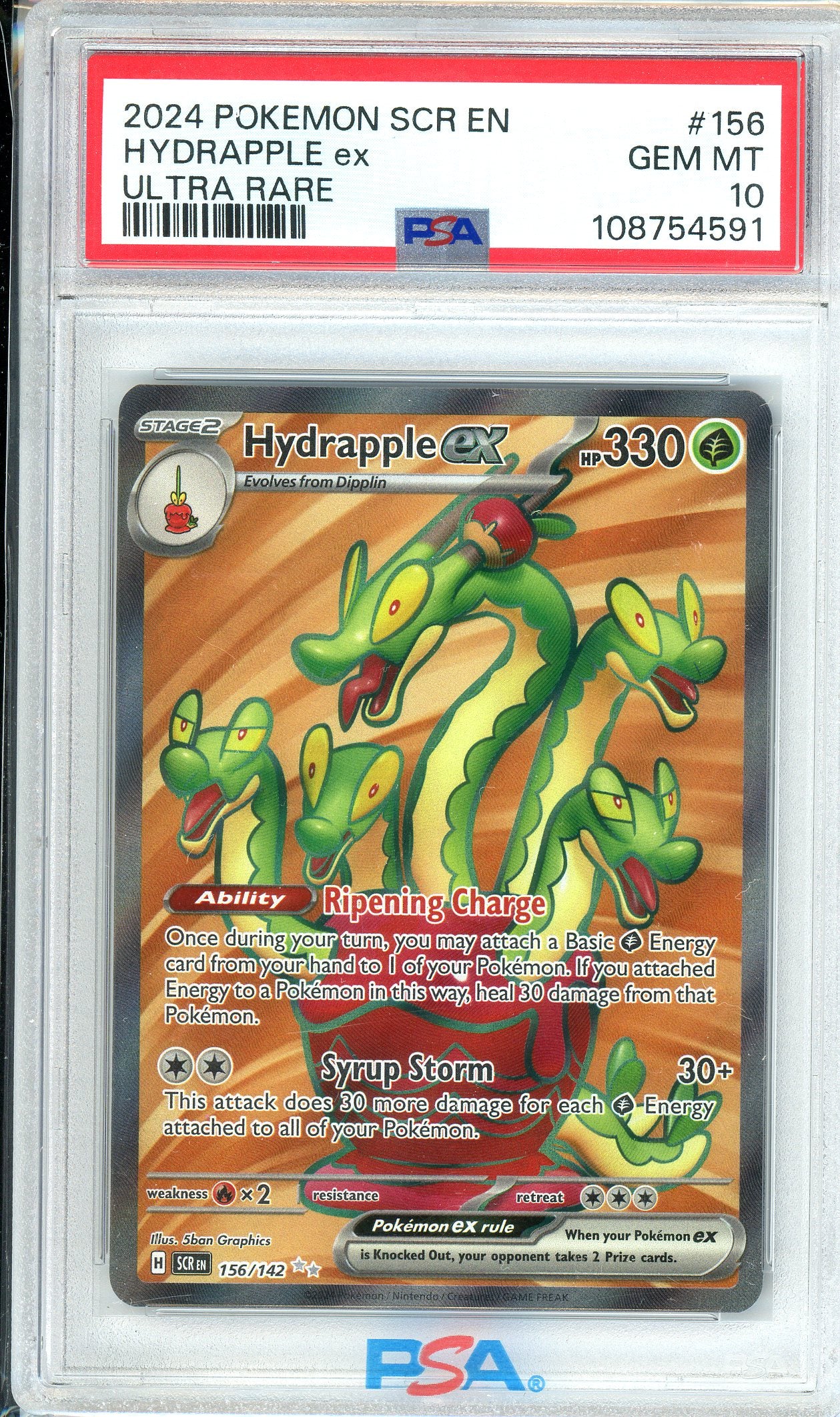 PSA Grade 10, Hydrapple EX - 156/142