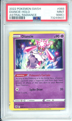 Image of PSA Grade: 9 - 5 Graded Cards & Off Centered, Adaman, Hisuian Decidueye, absol, Hisuian Samurott, Diancie