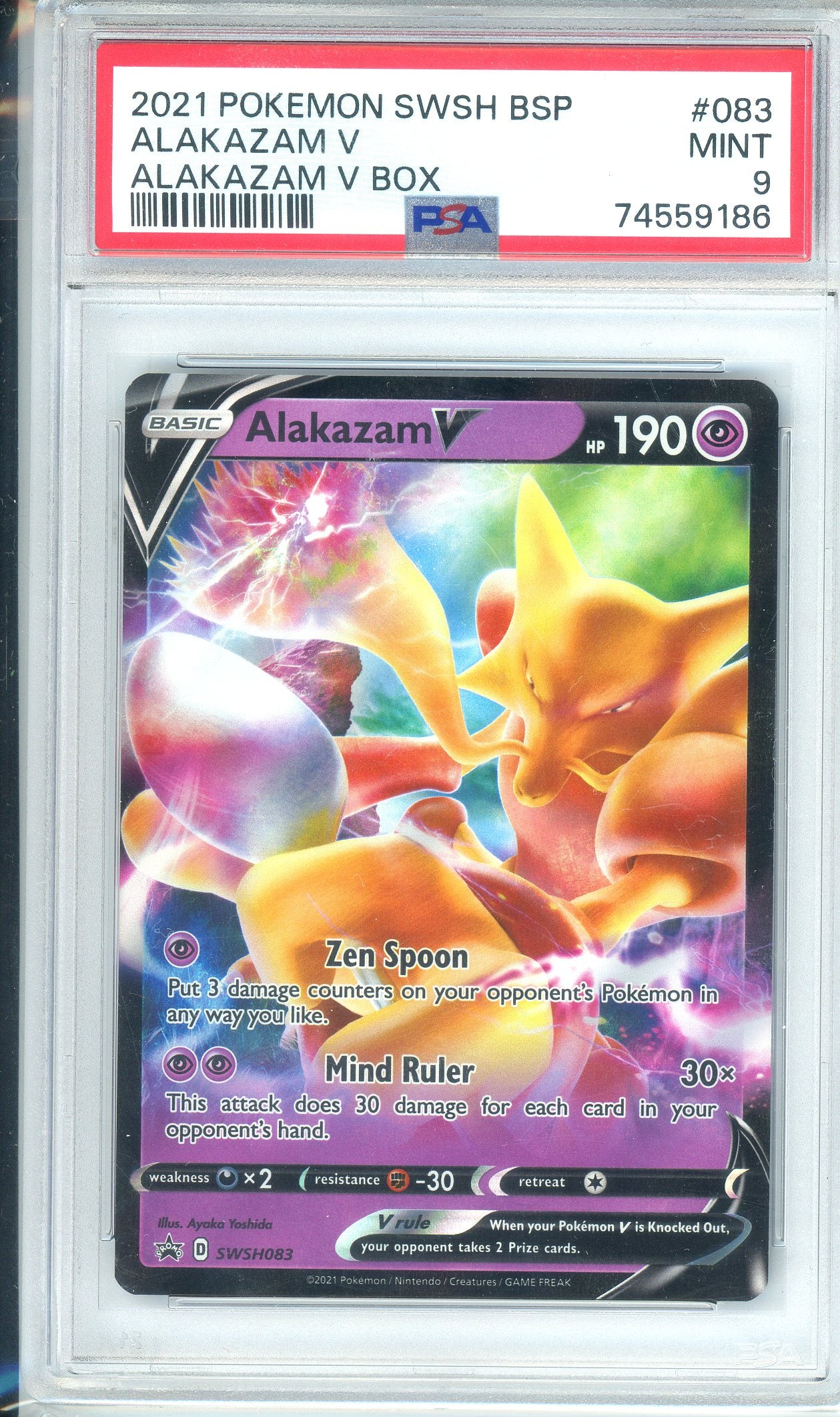 PSA Grade: 9 - Alakazam V - SWSH083