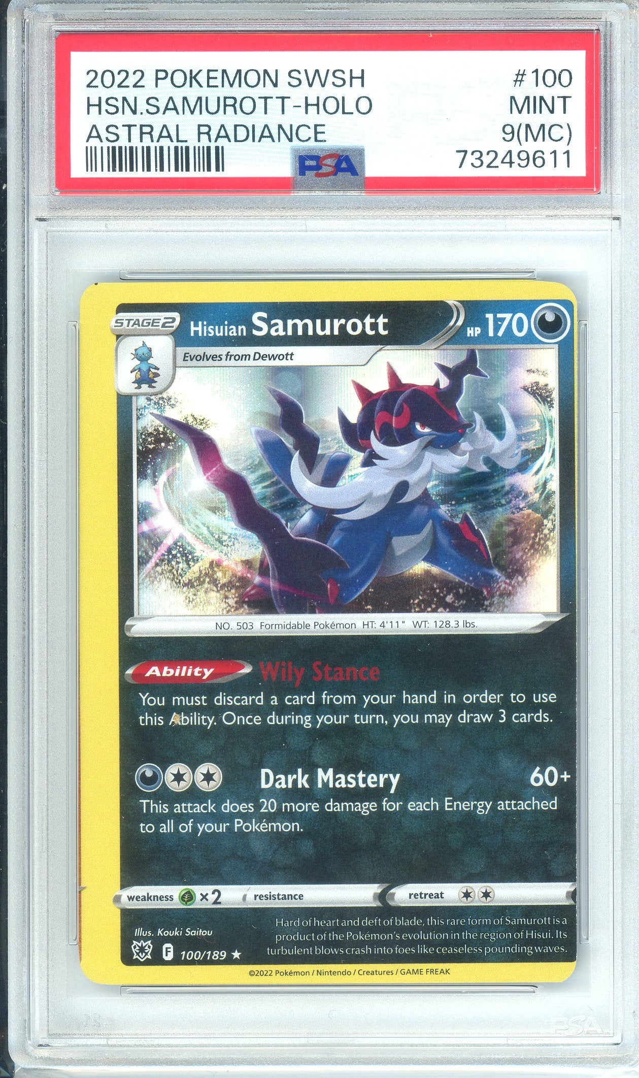 PSA Grade: 9 - 5 Graded Cards & Off Centered, Adaman, Hisuian Decidueye, absol, Hisuian Samurott, Diancie