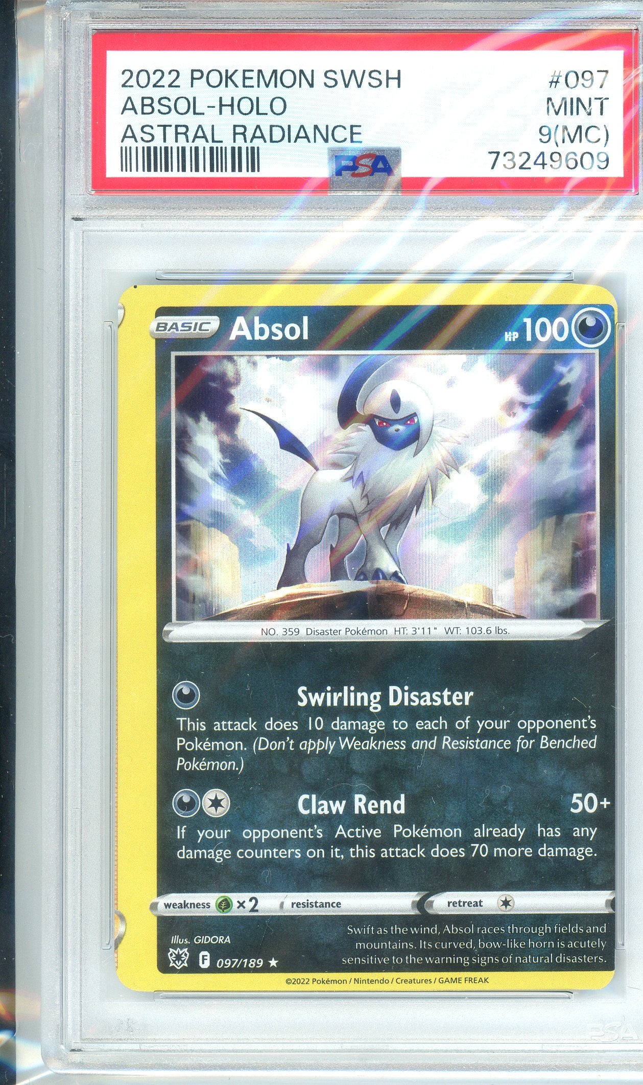 PSA Grade: 9 - 5 Graded Cards & Off Centered, Adaman, Hisuian Decidueye, absol, Hisuian Samurott, Diancie