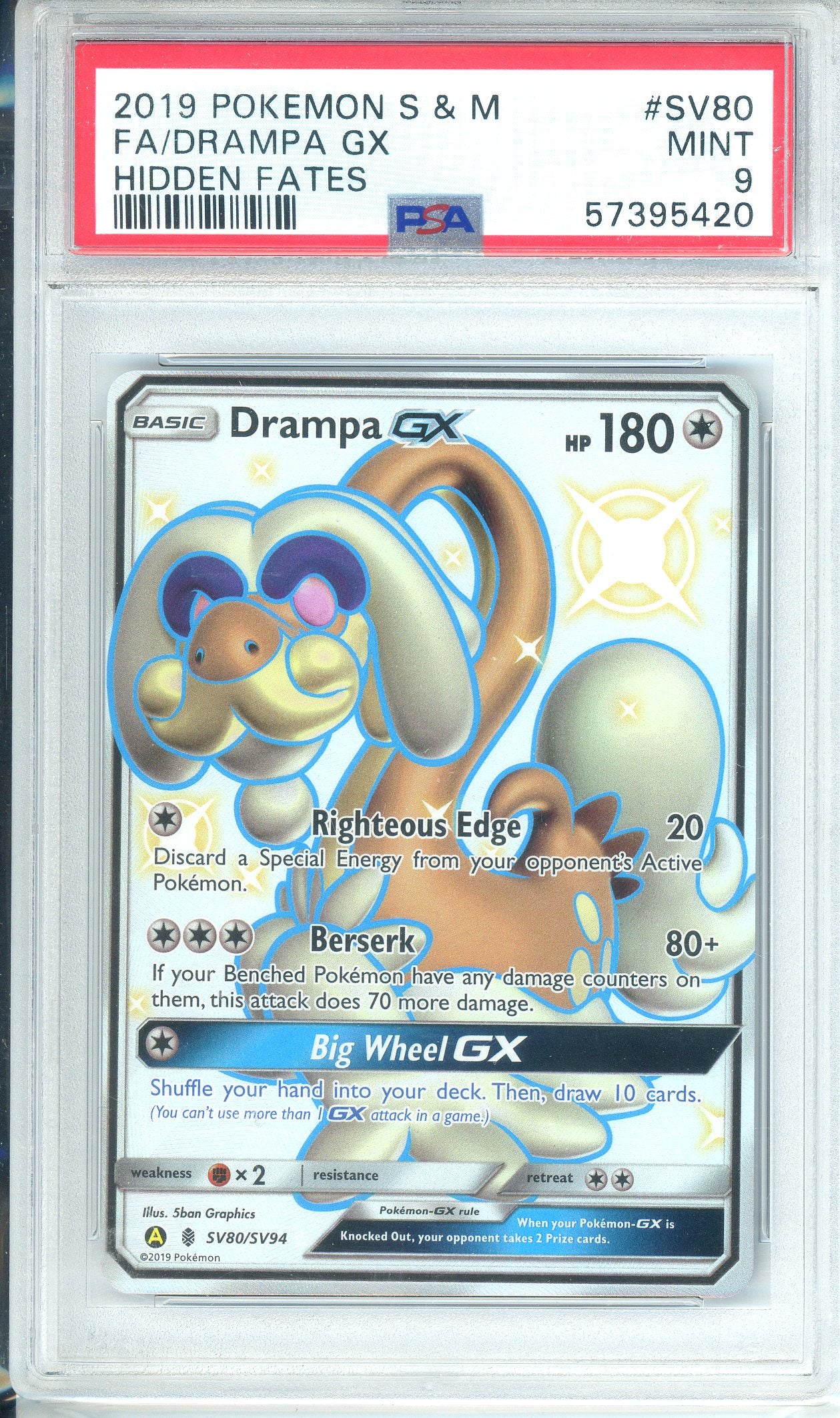PSA Grade: 9 - Drampa GX - SV80/SV94