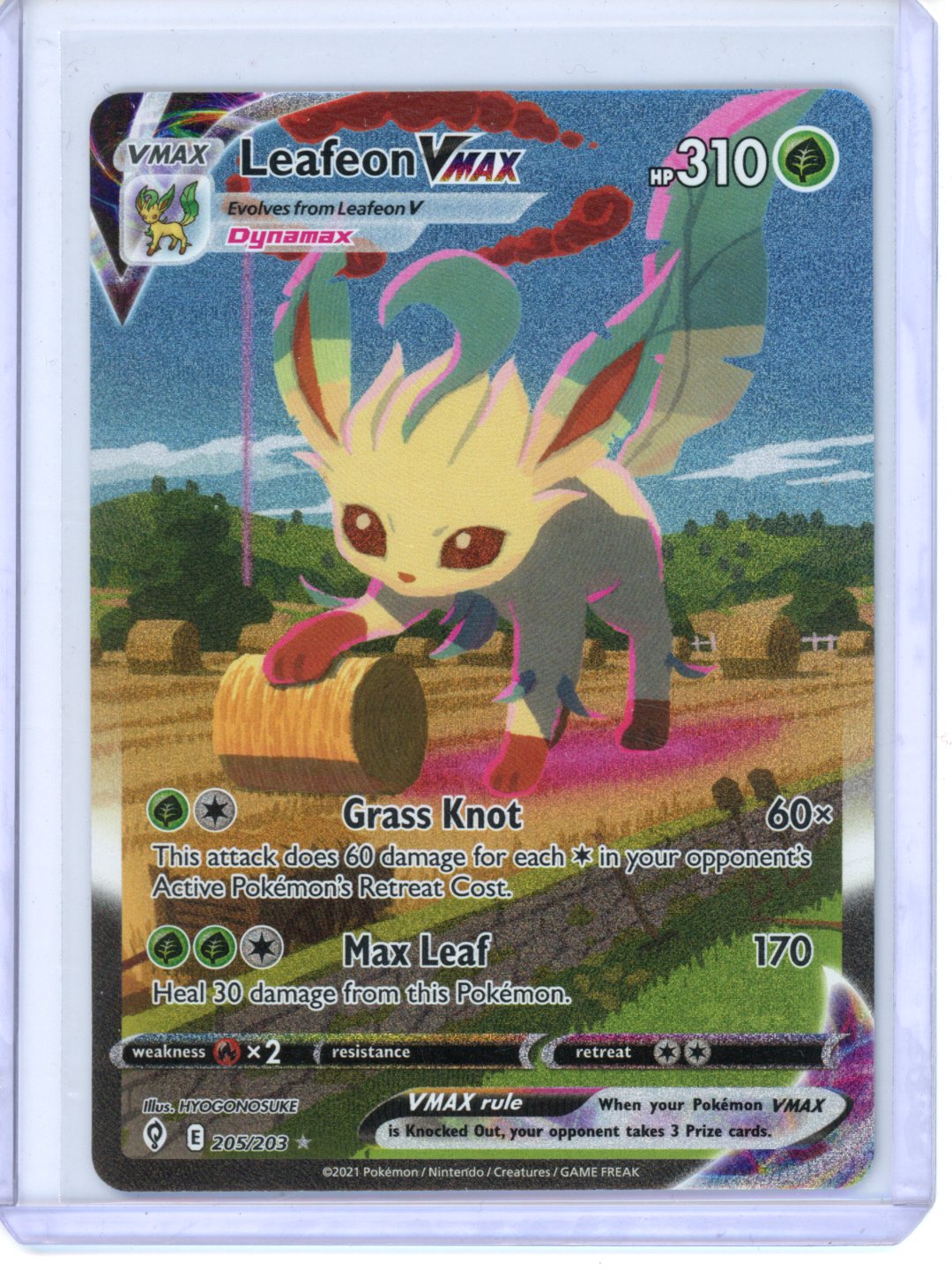 * Pokemon Leafeon VMAX (Alternate Art Secret) - SWSH07: Evolving Skies (SWSH07)