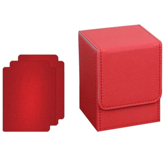 Red Faux Leather Deck Box
