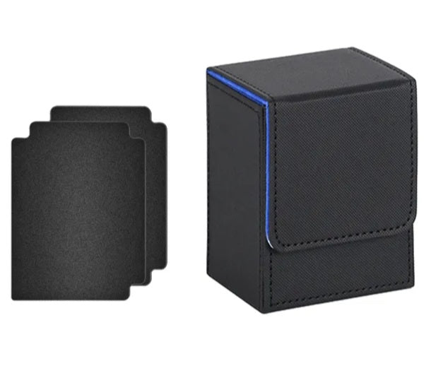 Black and Blue Faux Leather Deck Box
