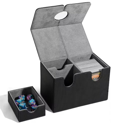 Black Double Deck Box with Dice Tray