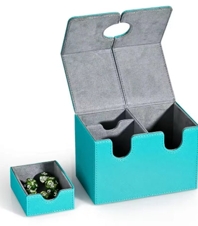 Aqua Double Deck Box with Dice Tray
