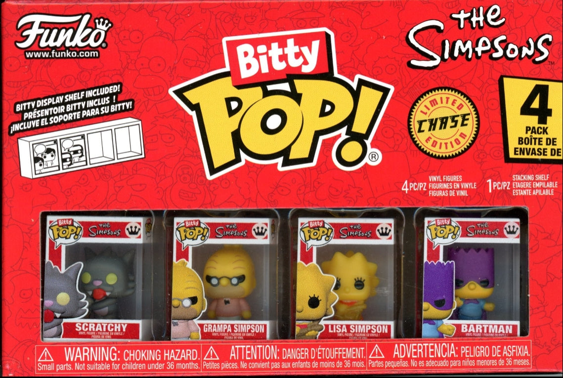 Image of The Simpsons Scratchy Funko Bitty Pop! Mini-Figure 4-Pack Bartman Chase