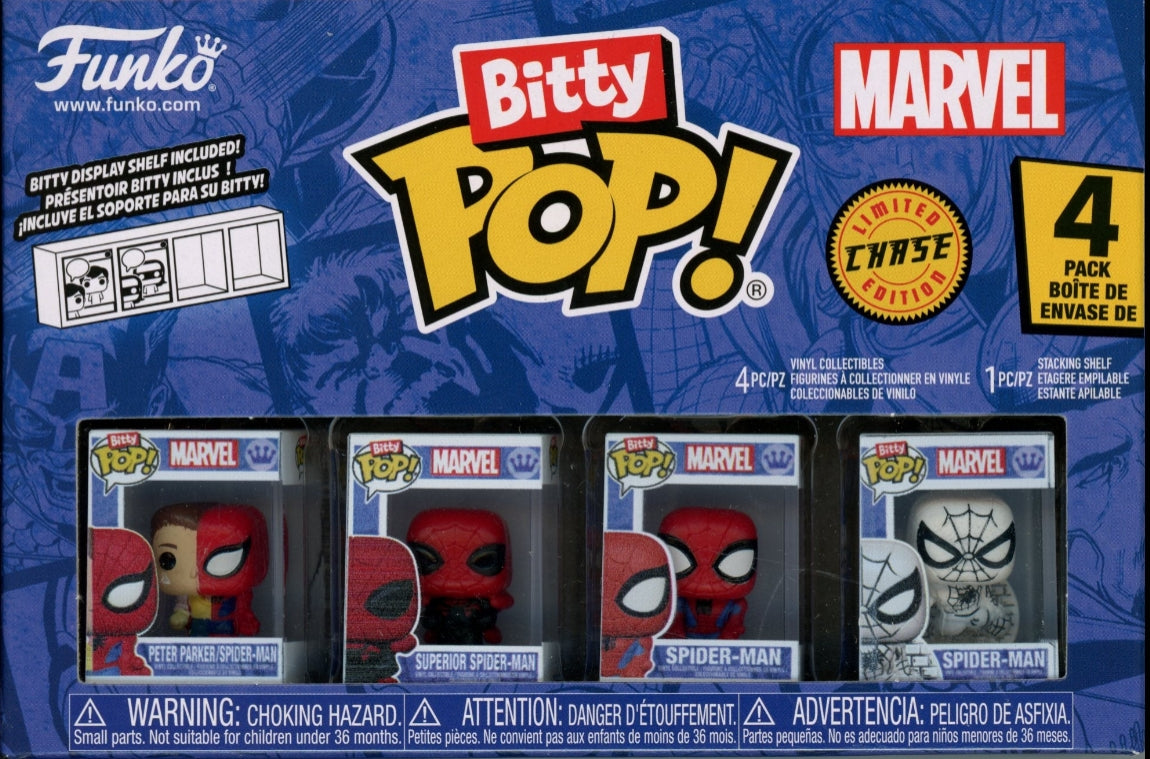 Image of Spider-Man Peter Parker Funko Bitty Pop! Mini-Figure 4-Pack Anti Venom Chase