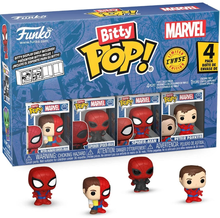 Image of Spider-Man Peter Parker Funko Bitty Pop! Mini-Figure 4-Pack Anti Venom Chase
