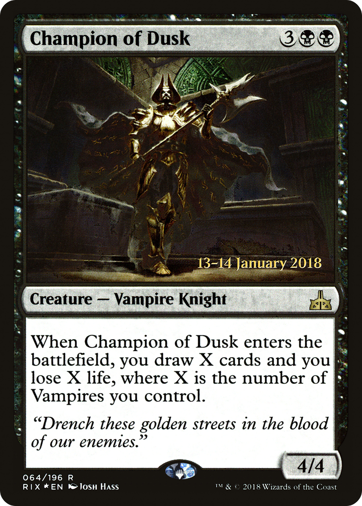 Image of Champion of Dusk (PRE-64S) - Rivals of Ixalan Promos Foil
