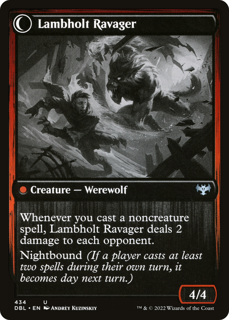 Image of Lambholt Raconteur (DBL-434) - Innistrad: Double Feature: (Double Faced Transform) Foil