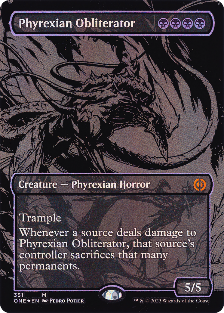 Image of Phyrexian Obliterator (Oil Slick Raised Foil) (ONE-351) - Phyrexia: All Will Be One (Borderless) Foil