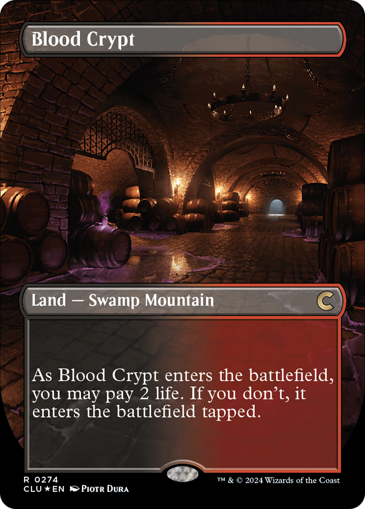 Image of Blood Crypt (Borderless) (CLU-274) - Ravnica: Clue Edition (Borderless) Foil