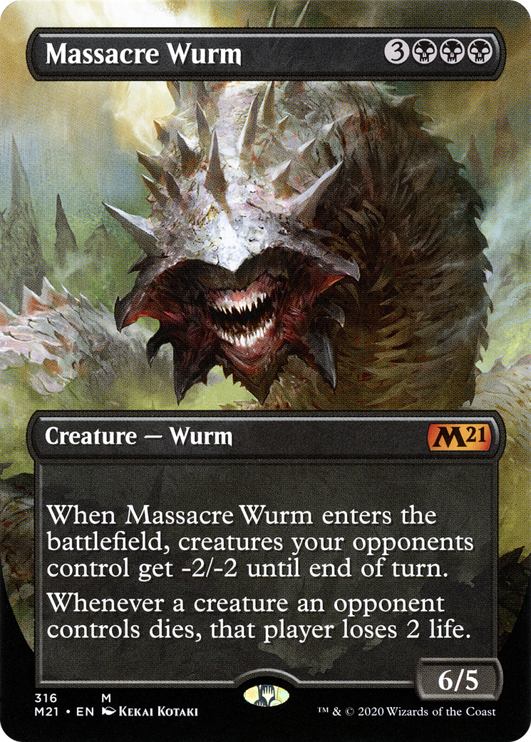 Image of Massacre Wurm (Alternate Art) (M21-316) - Core Set 2021 (Borderless) Foil