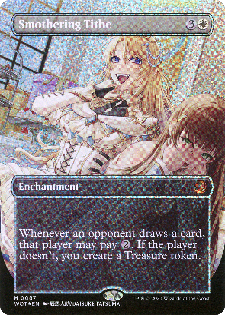 Image of Smothering Tithe (Anime Borderless) (Confetti Foil) (WOT-087) - Wilds of Eldraine: Enchanting Tales (Borderless) Foil