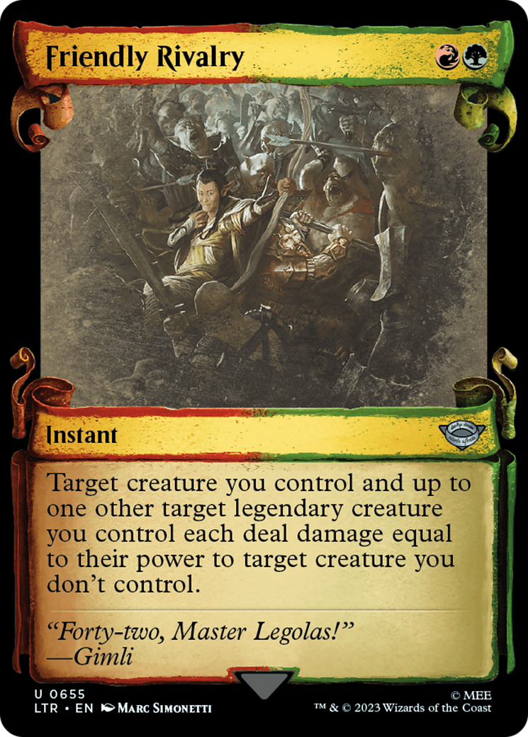 Image of Friendly Rivalry (Showcase Scrolls) (LTR-655) - The Lord of the Rings: Tales of Middle-earth: (Showcase) Foil