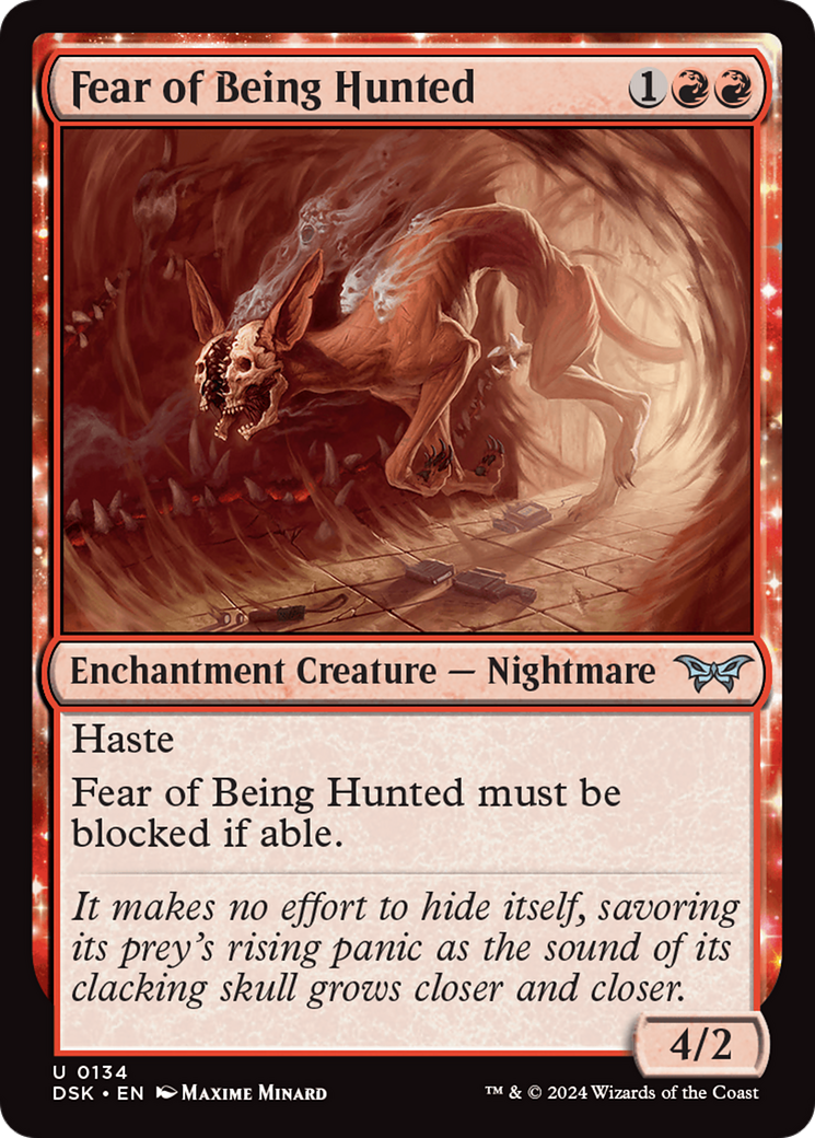 Image of Fear of Being Hunted (DSK-134) - Duskmourn: House of Horror: (enchantment) Foil
